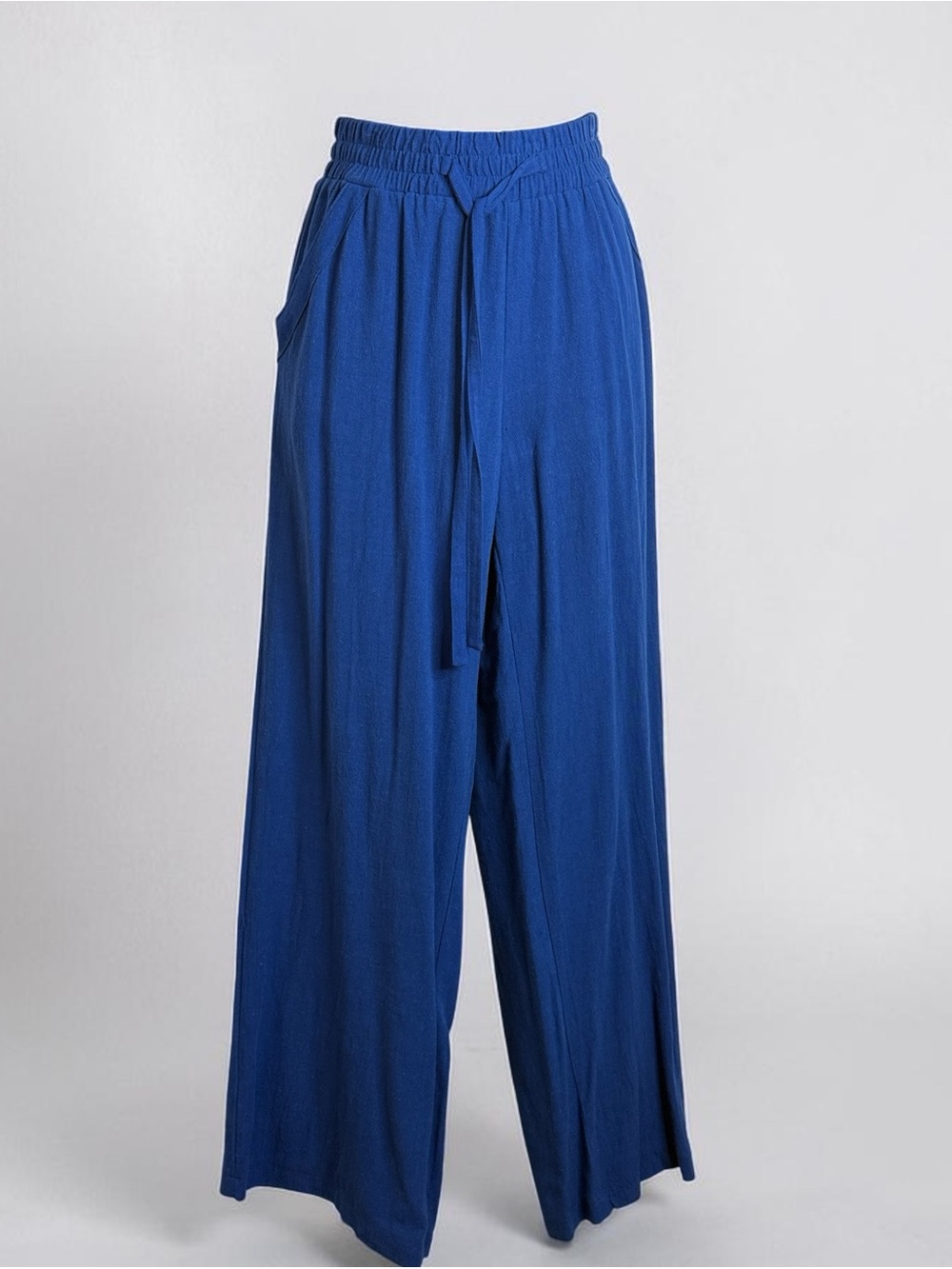 Sienna Sky Royal Blue Wide-Leg Drawstring Women Pants Size L - NWOT